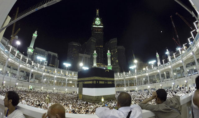 Muslim pilgrims pray around the holy Kaaba at the Grand Mosque, during the annual haj pilgrimage in Mecca