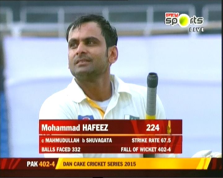 Muhammad Hafeez Score 224 Runs in Test