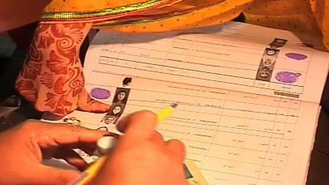Bride Casts Vote