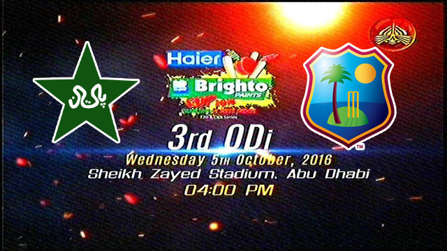 Pakistan vs West Indies 3rd ODI Match Live