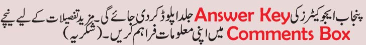 Punjab Educators NTS Test Answer Keys Information