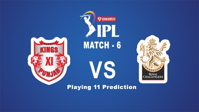 KXIP vs RCB Playing 11 Prediction