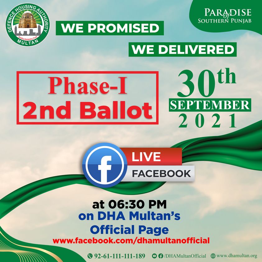 DHA Multan Phase-1 2nd Ballot Ceremony Live