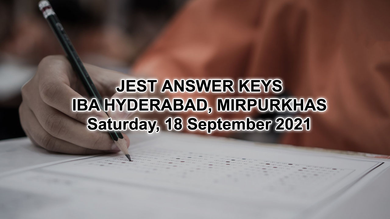 IBA STS Test Results JEST Answer Keys 18 September 2021