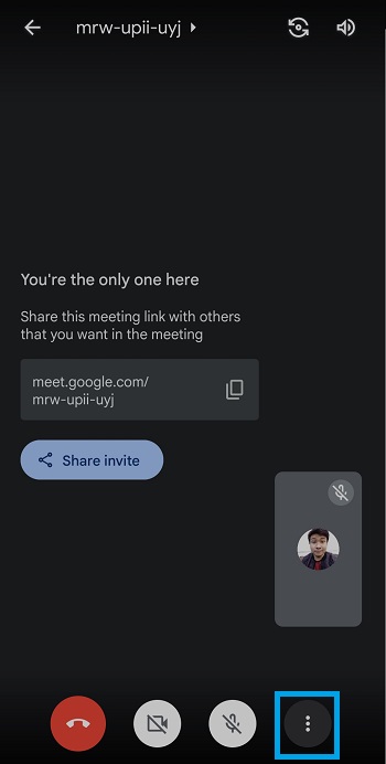 Google Meet Controls Screen On Phone