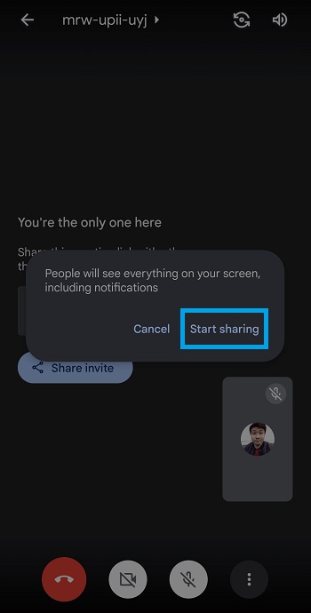 Google Meet Start Sharing On Phone