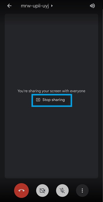 Google Meet Stop Sharing On Phone