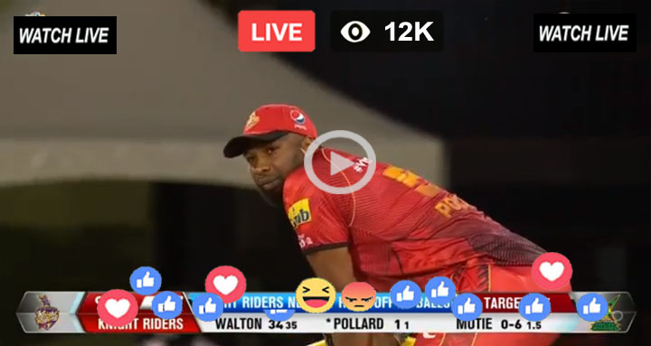 TKR Batting CPL T20 Kieron Pollard Live