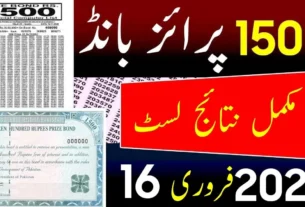 1500 Prize Bond Draw Result Today 16 February 2026 Lahore