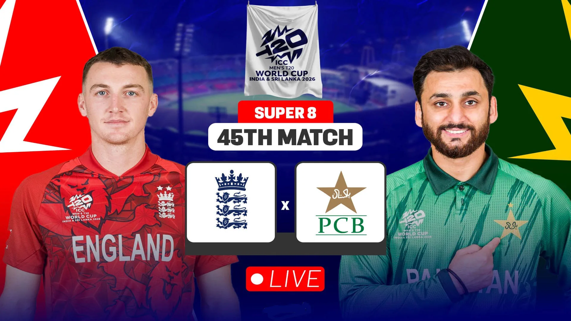 Pakistan vs England Live Streaming – ICC T20 World Cup 2026 (Super 8) – Watch Live on PTV Sports