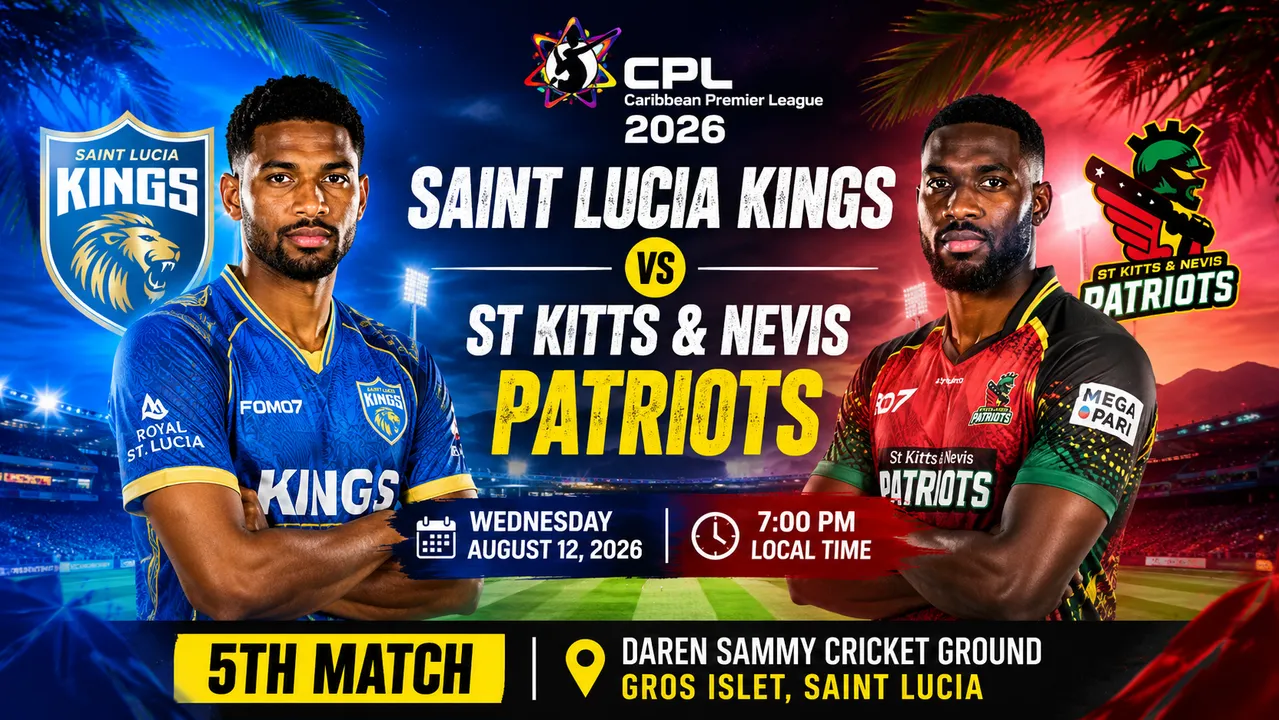 Saint Lucia Kings vs St Kitts & Nevis Patriots Live Streaming